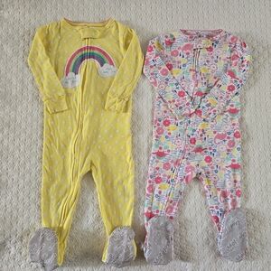 Simple Joys By Carters 2 Piece Set Baby Girl Zippered Footies 12 Months